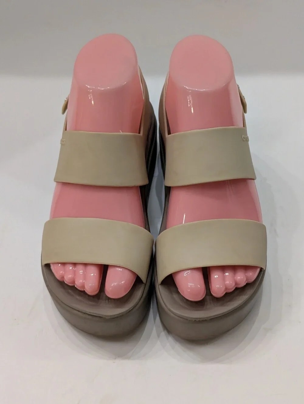 Crocs Women's 6 Brooklyn Low Wedge Platform Sandals Slingback Tan / Taupe
